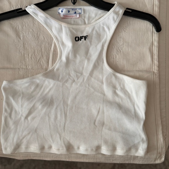 Off White Stamp Ribbed Rowing Cropped Top - Picture 5 of 9